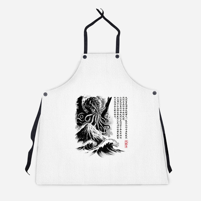 Great Old One Sumi-e-Unisex-Kitchen-Apron-DrMonekers