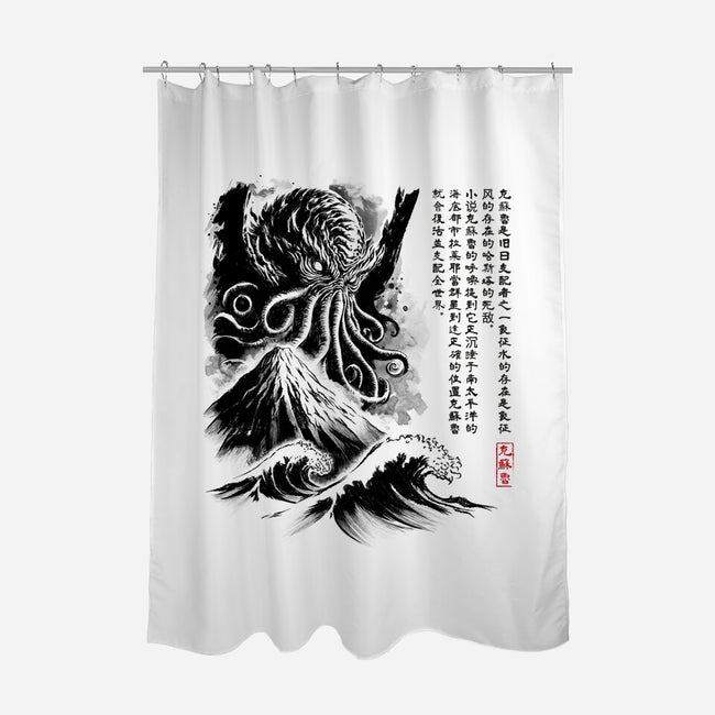 Great Old One Sumi-e-None-Polyester-Shower Curtain-DrMonekers