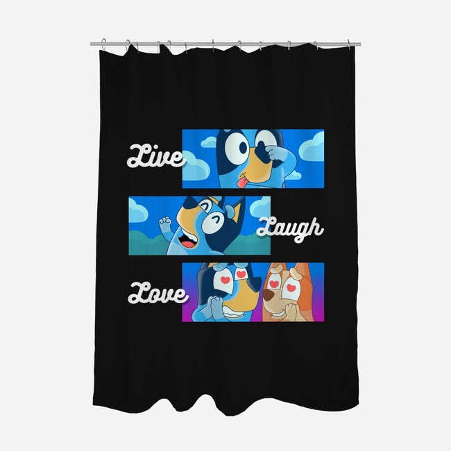 Live Laugh Love Bluey-None-Polyester-Shower Curtain-Tri haryadi