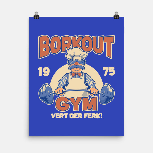 Borkout Gym-None-Matte-Poster-retrodivision