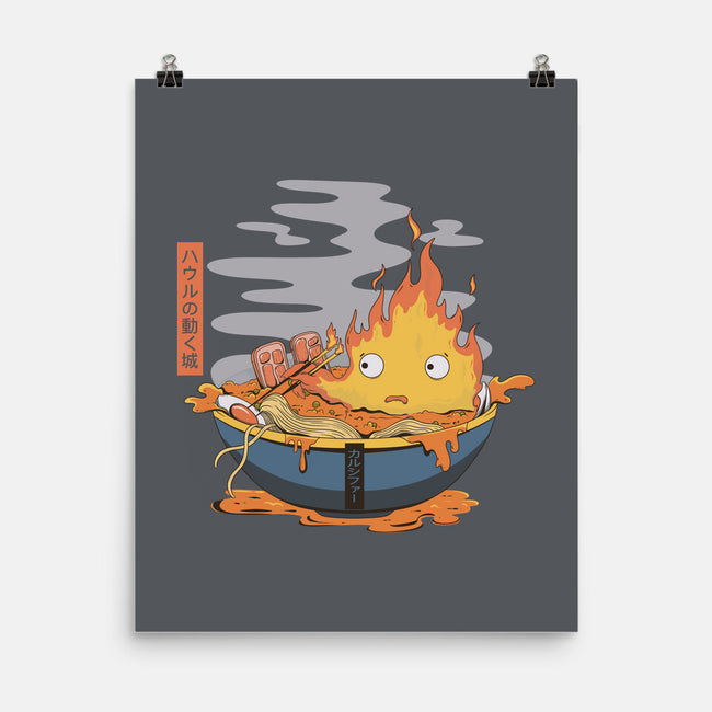 Calcifer Ramen-None-Matte-Poster-Claudia