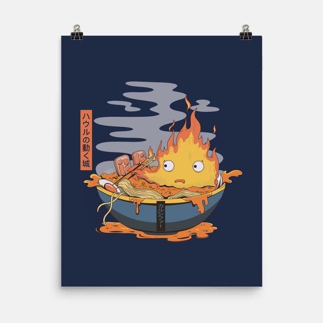 Calcifer Ramen-None-Matte-Poster-Claudia