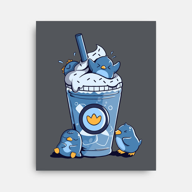 Penguin Iced Coffee-None-Stretched-Canvas-tobefonseca