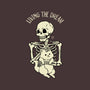 Living The Dream Skeleton Cat-Womens-Basic-Tee-tobefonseca