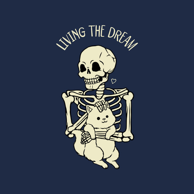 Living The Dream Skeleton Cat-Mens-Basic-Tee-tobefonseca