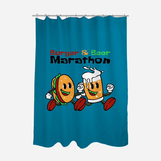 Burger And Beer Marathon-None-Polyester-Shower Curtain-naomori