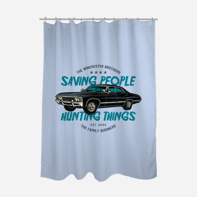 Saving People And Hunting Things-None-Polyester-Shower Curtain-gorillafamstudio