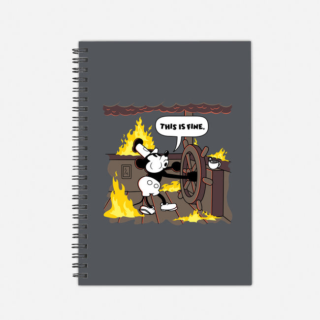 Everything's Fine On The Steamboat-None-Dot Grid-Notebook-rocketman_art