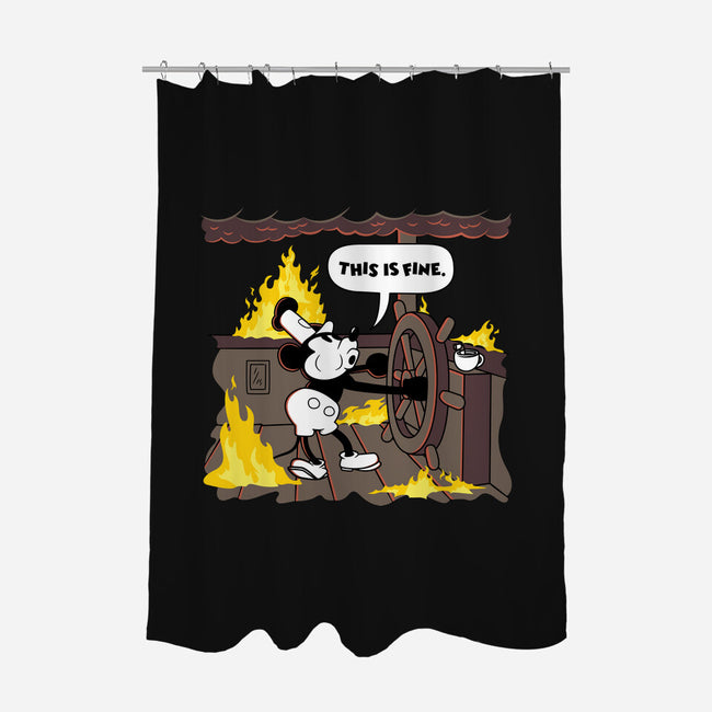 Everything's Fine On The Steamboat-None-Polyester-Shower Curtain-rocketman_art