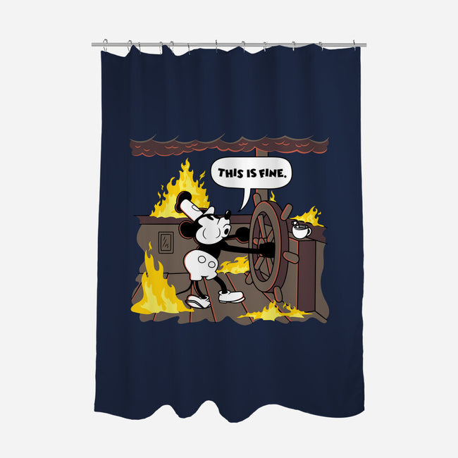 Everything's Fine On The Steamboat-None-Polyester-Shower Curtain-rocketman_art