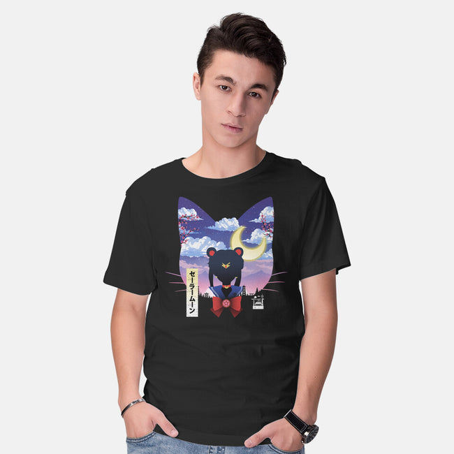 Sailor Cat Landscape-Mens-Basic-Tee-dandingeroz