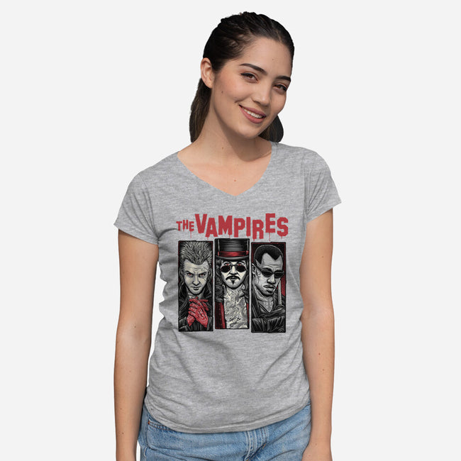 The Tattooed Vampires-Womens-V-Neck-Tee-momma_gorilla