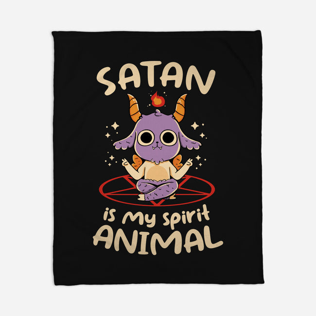 Satan Is My Spirit Animal-None-Fleece-Blanket-tobefonseca