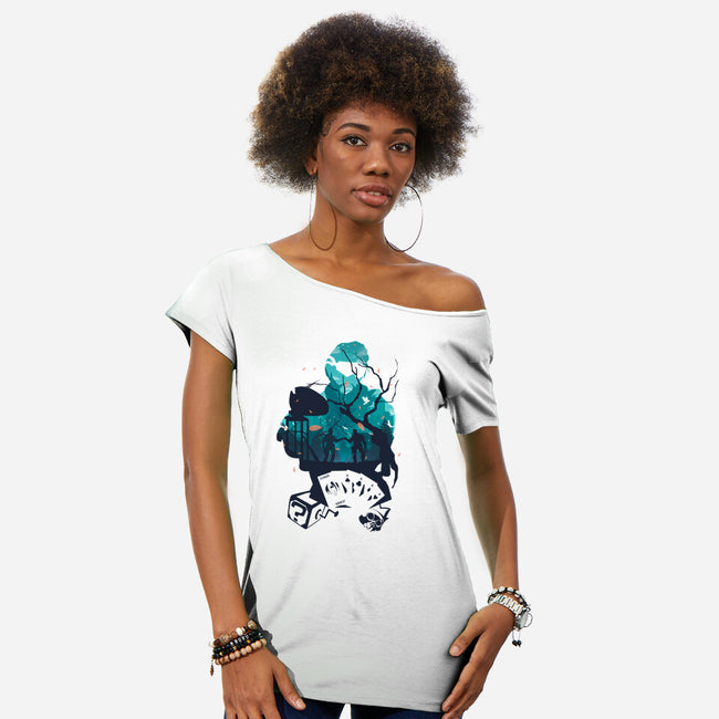 Holographic Trickster-Womens-Off Shoulder-Tee-Dipewhy