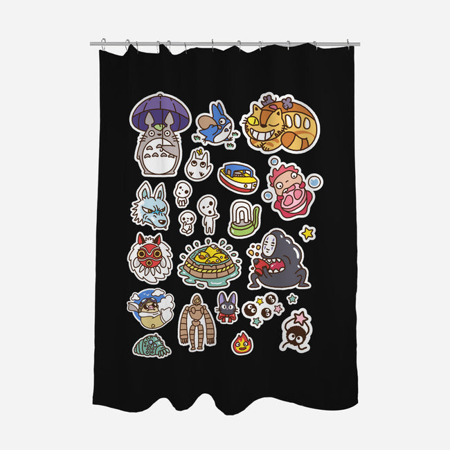 Ghibli Cuties-None-Polyester-Shower Curtain-demonigote