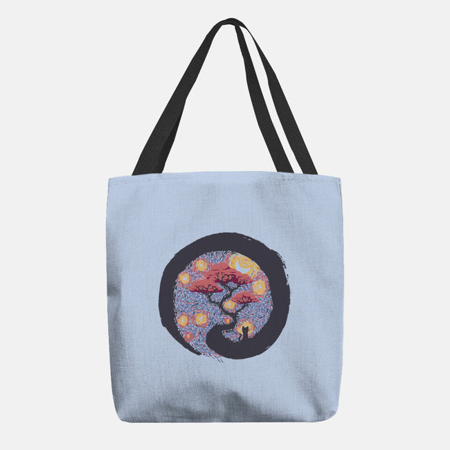 Sumie Starry Night Cat-None-Basic Tote-Bag-tobefonseca