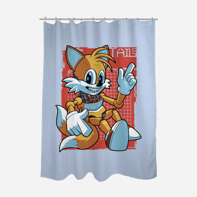 Mecha Orange Fox-None-Polyester-Shower Curtain-Astrobot Invention