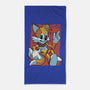 Mecha Orange Fox-None-Beach-Towel-Astrobot Invention