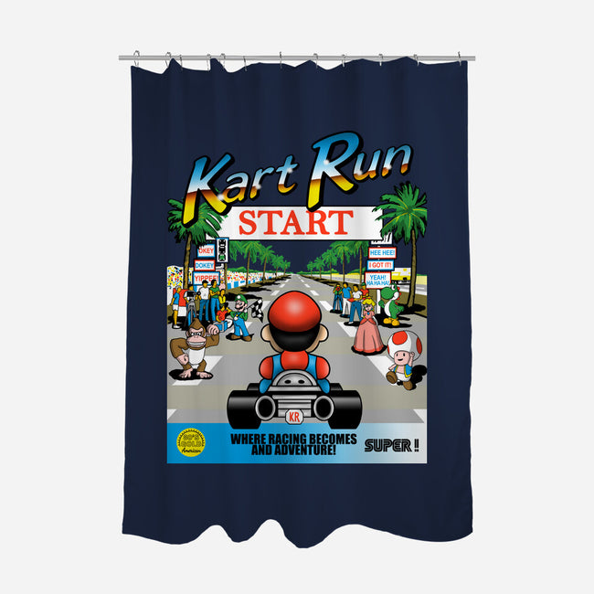 Kart Run-None-Polyester-Shower Curtain-NMdesign