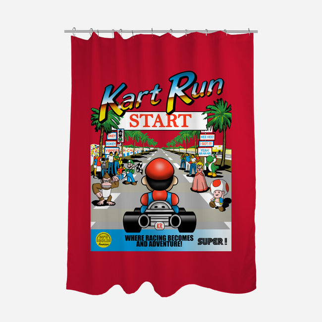 Kart Run-None-Polyester-Shower Curtain-NMdesign
