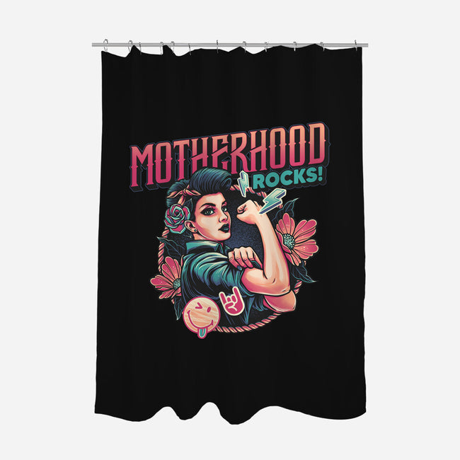 Motherhood Rocks-None-Polyester-Shower Curtain-momma_gorilla