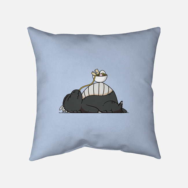 Sleepy Kaiju Ramen-None-Removable Cover-Throw Pillow-sebasebi