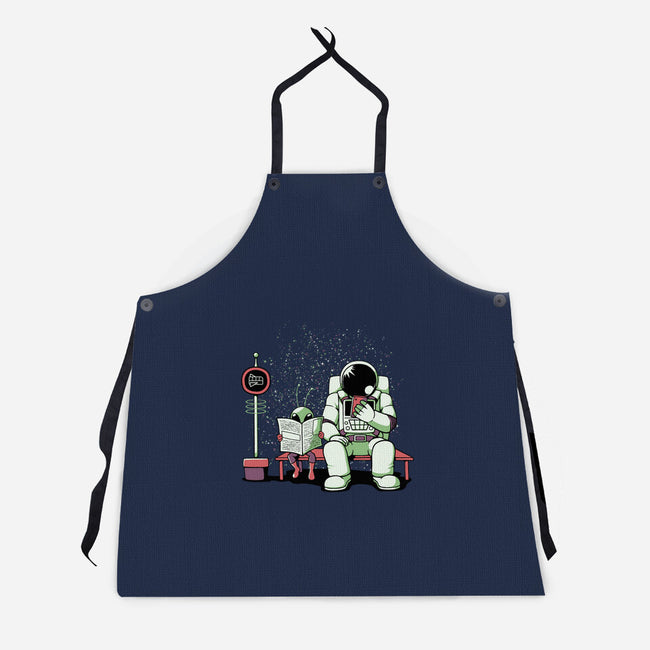 Bus Stop In Space-Unisex-Kitchen-Apron-tobefonseca