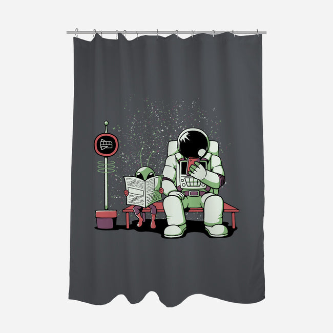 Bus Stop In Space-None-Polyester-Shower Curtain-tobefonseca