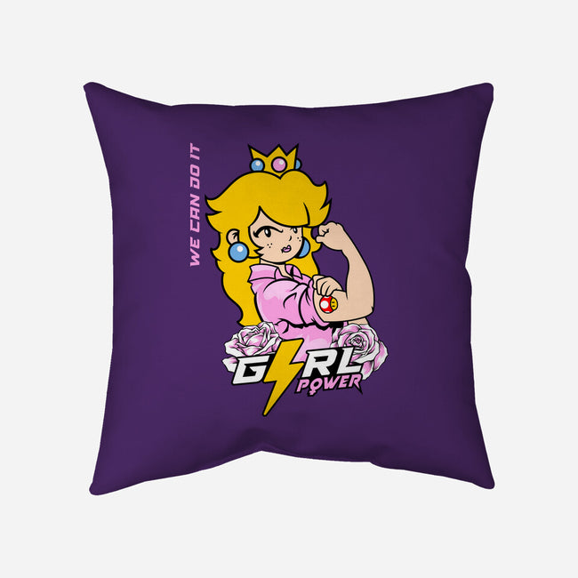Girl Power Princess-None-Removable Cover-Throw Pillow-Planet of Tees