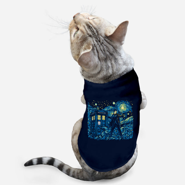 Tenth Doctor Dreams Of Time And Space-Cat-Basic-Pet Tank-DrMonekers