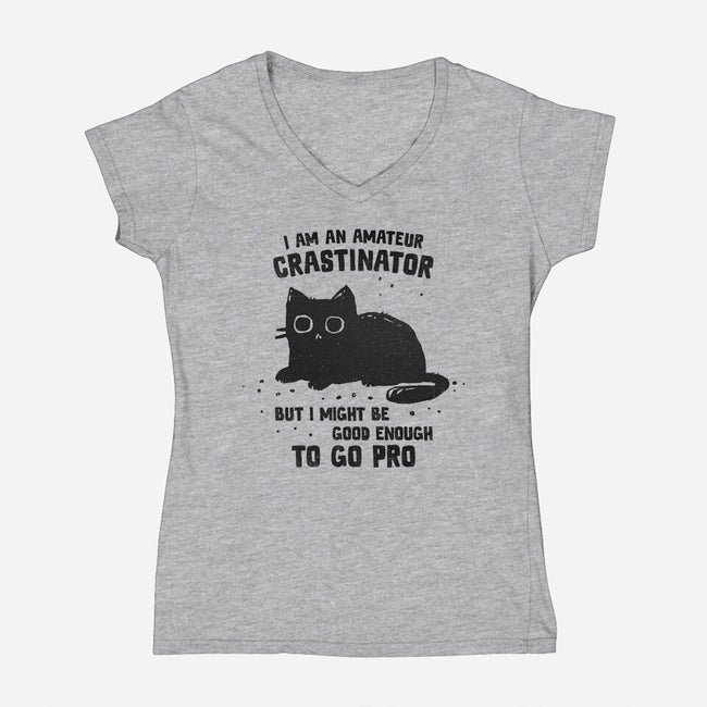 Amateur Crastinator-Womens-V-Neck-Tee-kg07