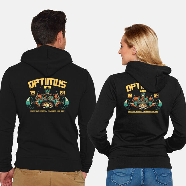 Optimus Gym-Unisex-Zip-Up-Sweatshirt-retrodivision