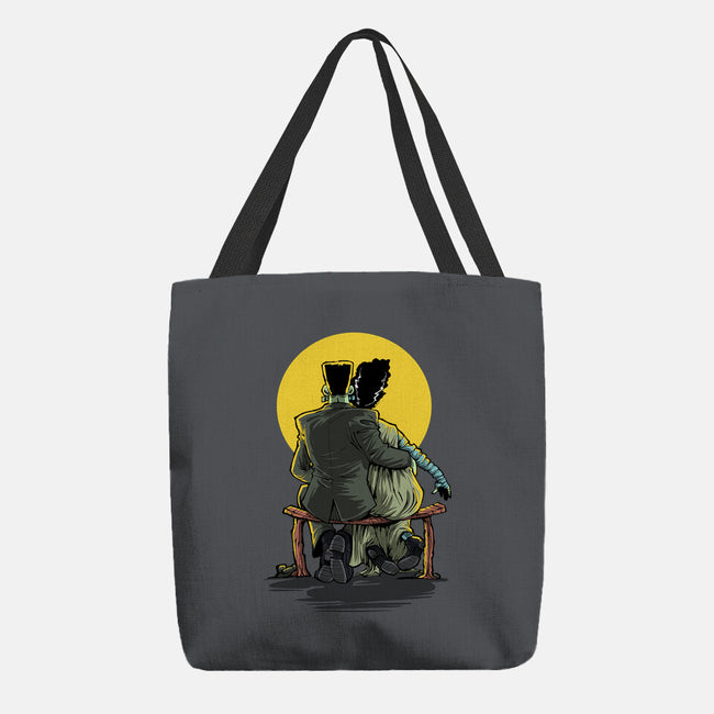 Monster And Bride Gazing At The Moon-None-Basic Tote-Bag-zascanauta