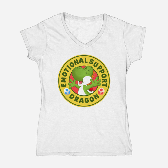 My Emotional Support Dragon-Womens-V-Neck-Tee-Tri haryadi