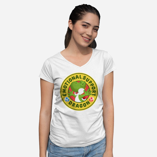 My Emotional Support Dragon-Womens-V-Neck-Tee-Tri haryadi