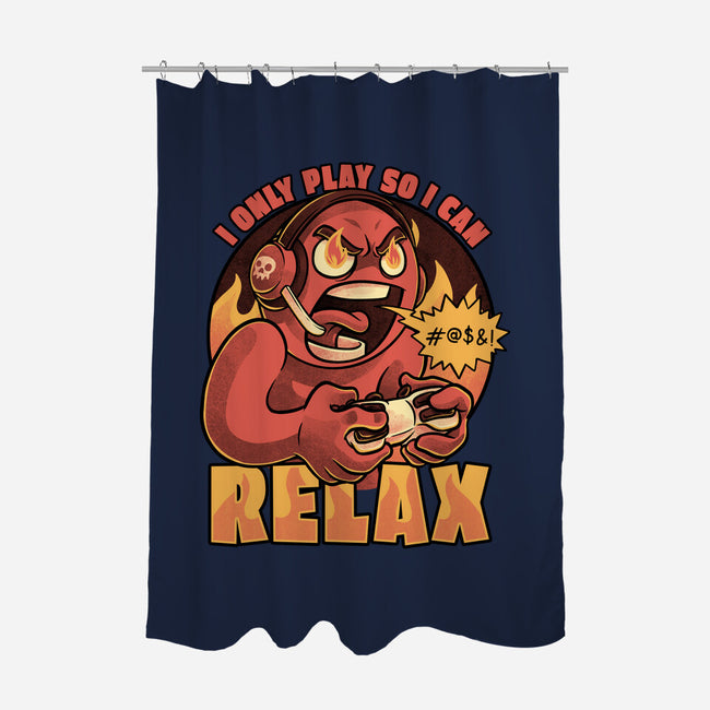 Video Game Relax Player-None-Polyester-Shower Curtain-Studio Mootant