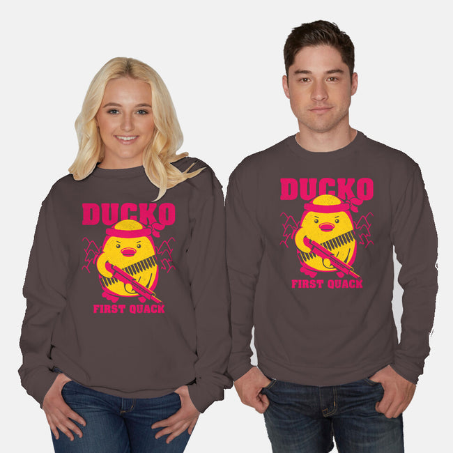 Ducko First Quack-Unisex-Crew Neck-Sweatshirt-estudiofitas