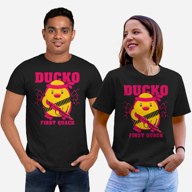 Ducko First Quack-Unisex-Basic-Tee-estudiofitas