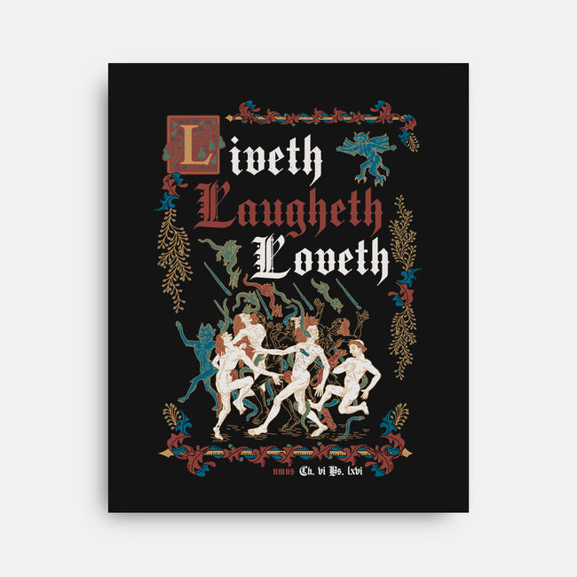 Live Laugh Love Medieval Style-None-Stretched-Canvas-Nemons