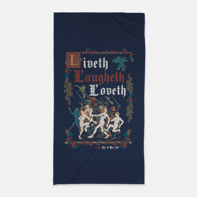 Live Laugh Love Medieval Style-None-Beach-Towel-Nemons