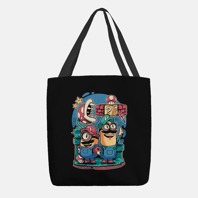 The Super Minion Bros-None-Basic Tote-Bag-Planet of Tees