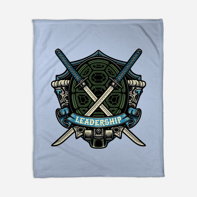 Blue Ninja Leader-None-Fleece-Blanket-gorillafamstudio