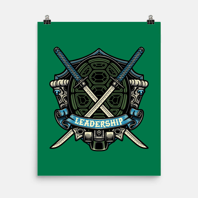 Blue Ninja Leader-None-Matte-Poster-gorillafamstudio