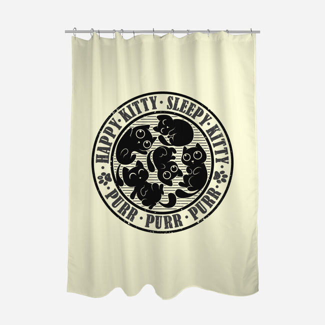Happy Kitty Sleepy Kitty-None-Polyester-Shower Curtain-erion_designs