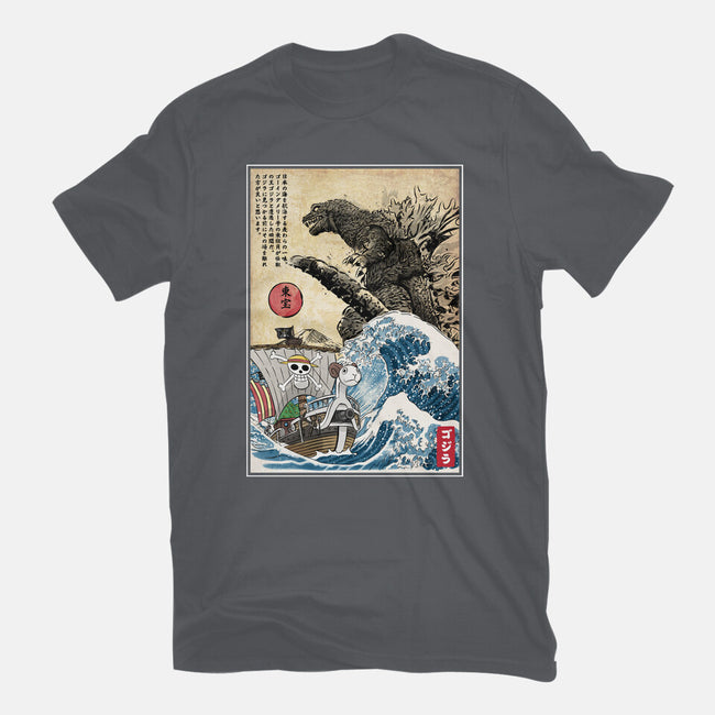 Straw Hat Pirates Meet Godzilla-Mens-Basic-Tee-DrMonekers