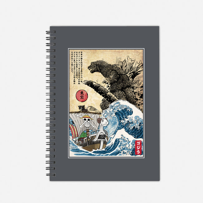 Straw Hat Pirates Meet Godzilla-None-Dot Grid-Notebook-DrMonekers