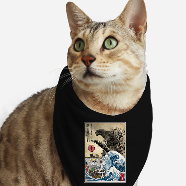 Straw Hat Pirates Meet Godzilla-Cat-Bandana-Pet Collar-DrMonekers