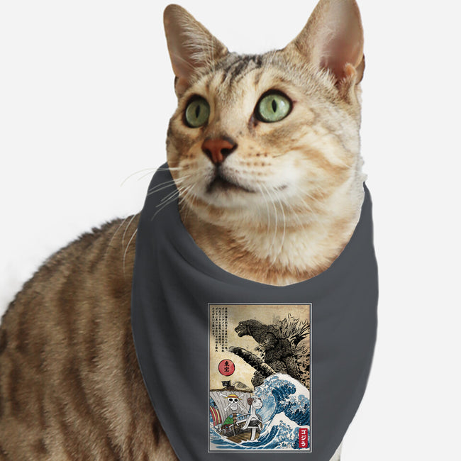 Straw Hat Pirates Meet Godzilla-Cat-Bandana-Pet Collar-DrMonekers