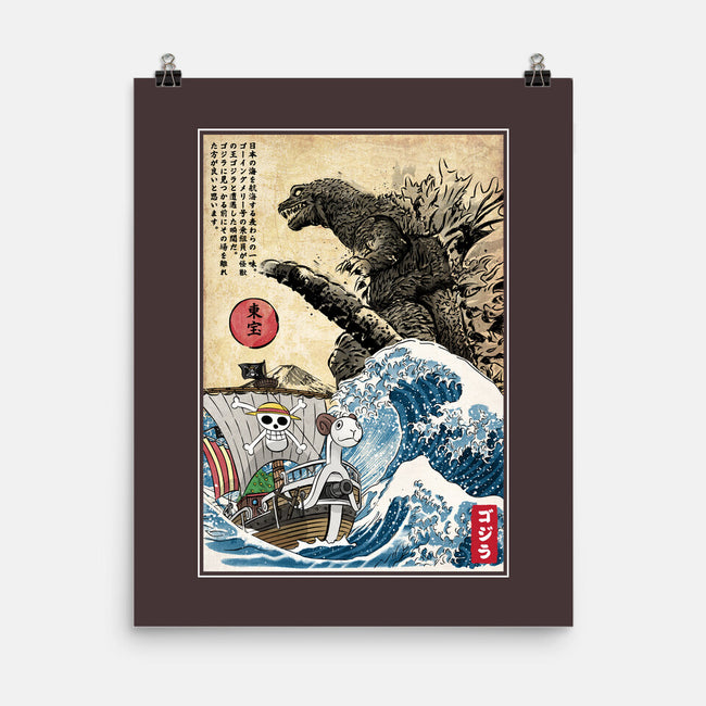 Straw Hat Pirates Meet Godzilla-None-Matte-Poster-DrMonekers