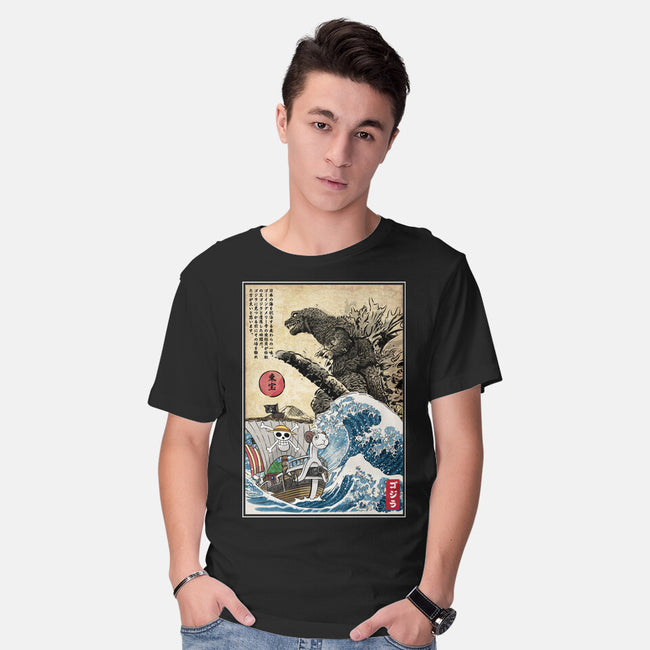 Straw Hat Pirates Meet Godzilla-Mens-Basic-Tee-DrMonekers